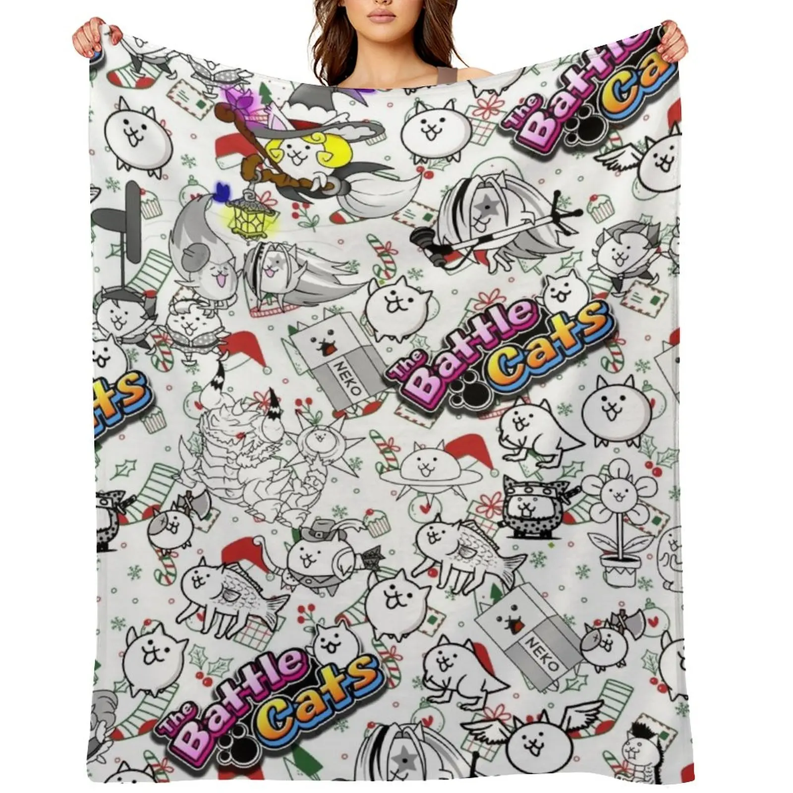 

Battle Cats Throw Blanket Flannel manga for winter Blankets