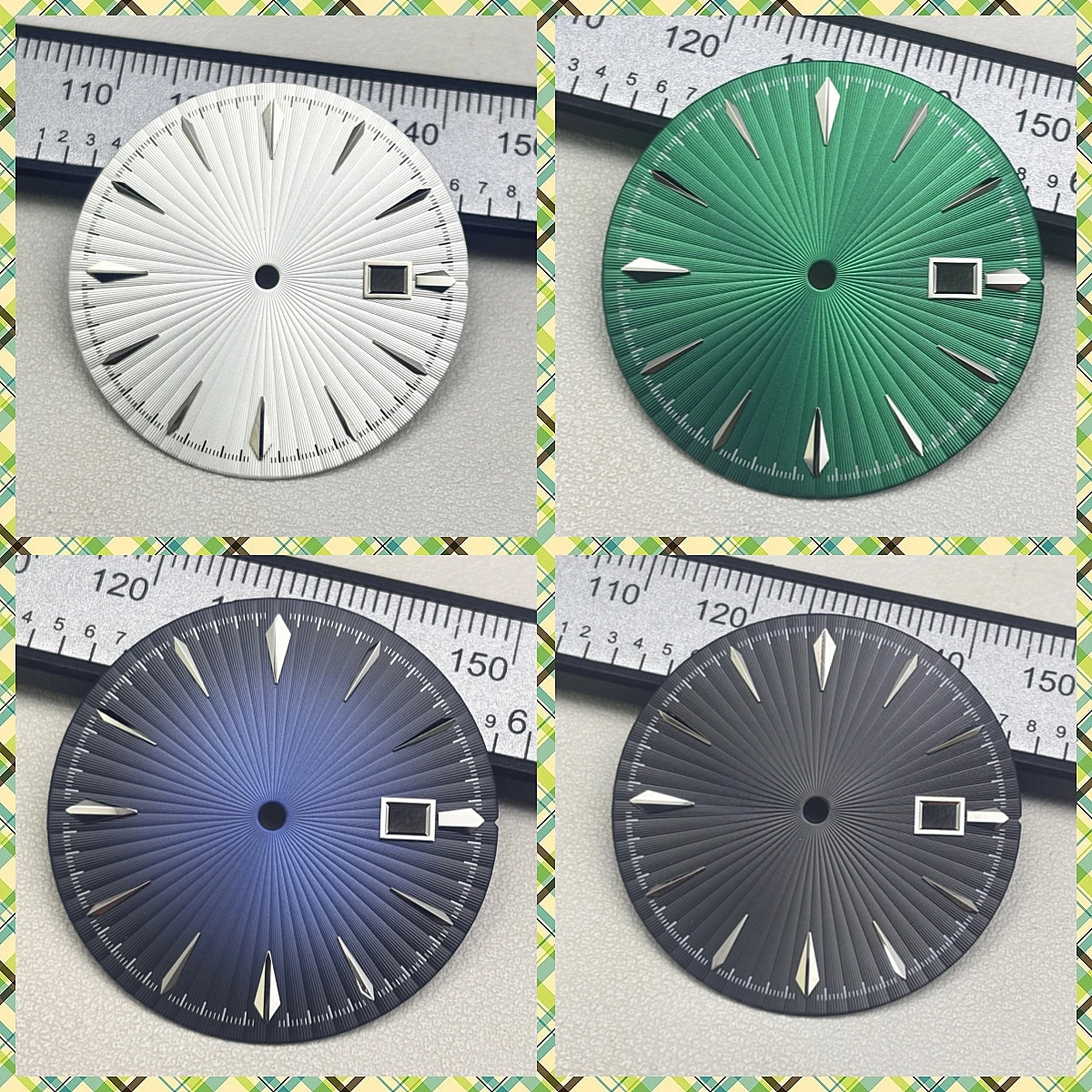 35mm New Style Radiant Texture Creative Cocktail Watch Dial Suitable for NH35/36/38 Movement Silver Rose Gold Claw Markers Mod