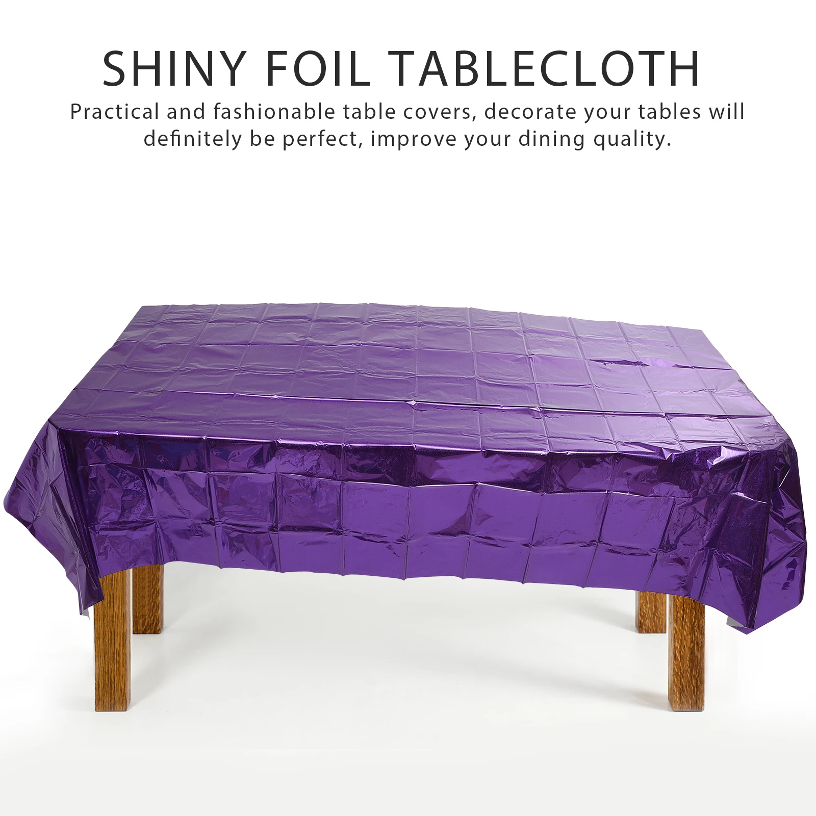

Shiny Foil Tablecloths Disposable Premium Party Table Covers Wedding Birthday Buffet Decoration Table Linens For Family