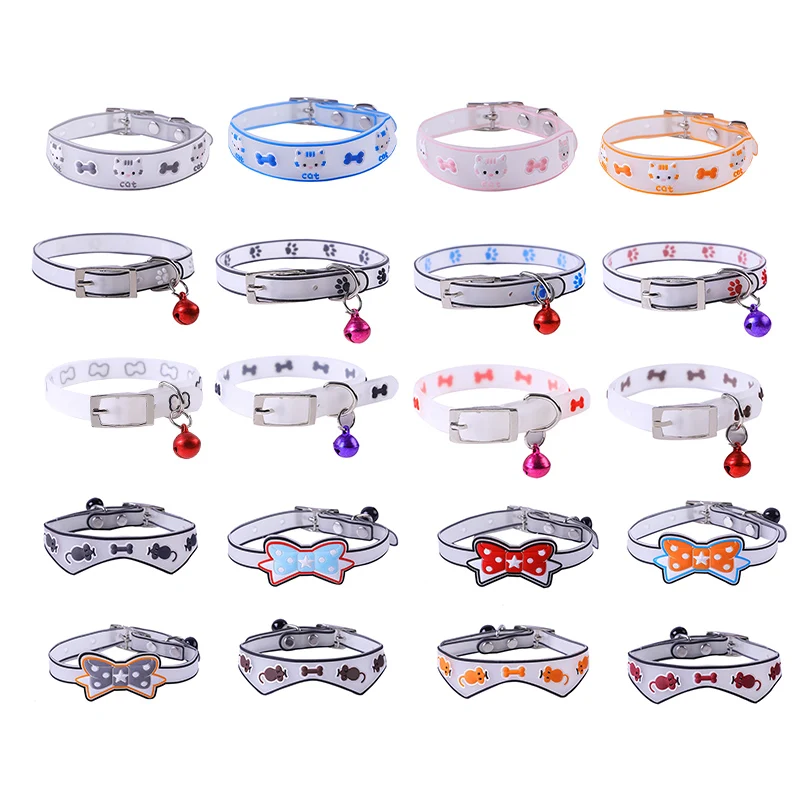 Pet Glowing Collars With Bells Glow At Night Dogs Cats Necklace Light Luminous Neck Ring Accessories Drop Shipping