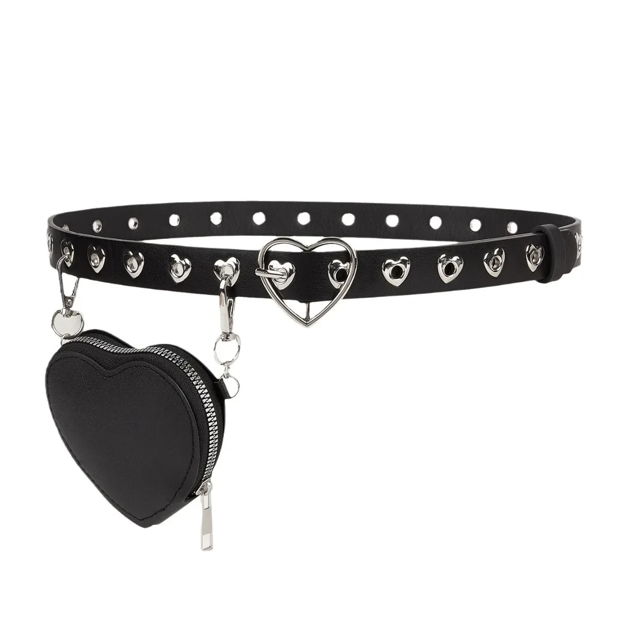 

New Style Mini Love Belt Women's Decoration Fashion Cute Concave Shape Detachable Women's Belt with Small Waist Bag