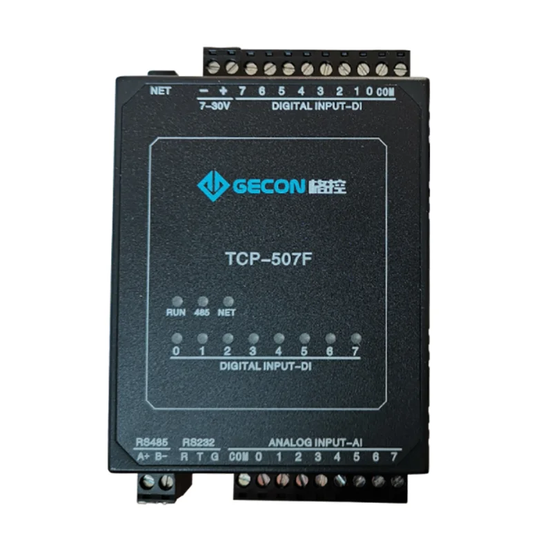 

TCP-507F Ethernet module 8AI8DI industrial acquisition control module ModbusRTU TCP UDP protocol IO unit