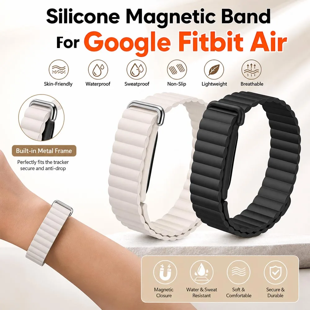 Neues magnetisches Silikonarmband für Google Fitbit Air Band Fitness Tracker Ersatzarmband für Google Fitbit Air Zubehör