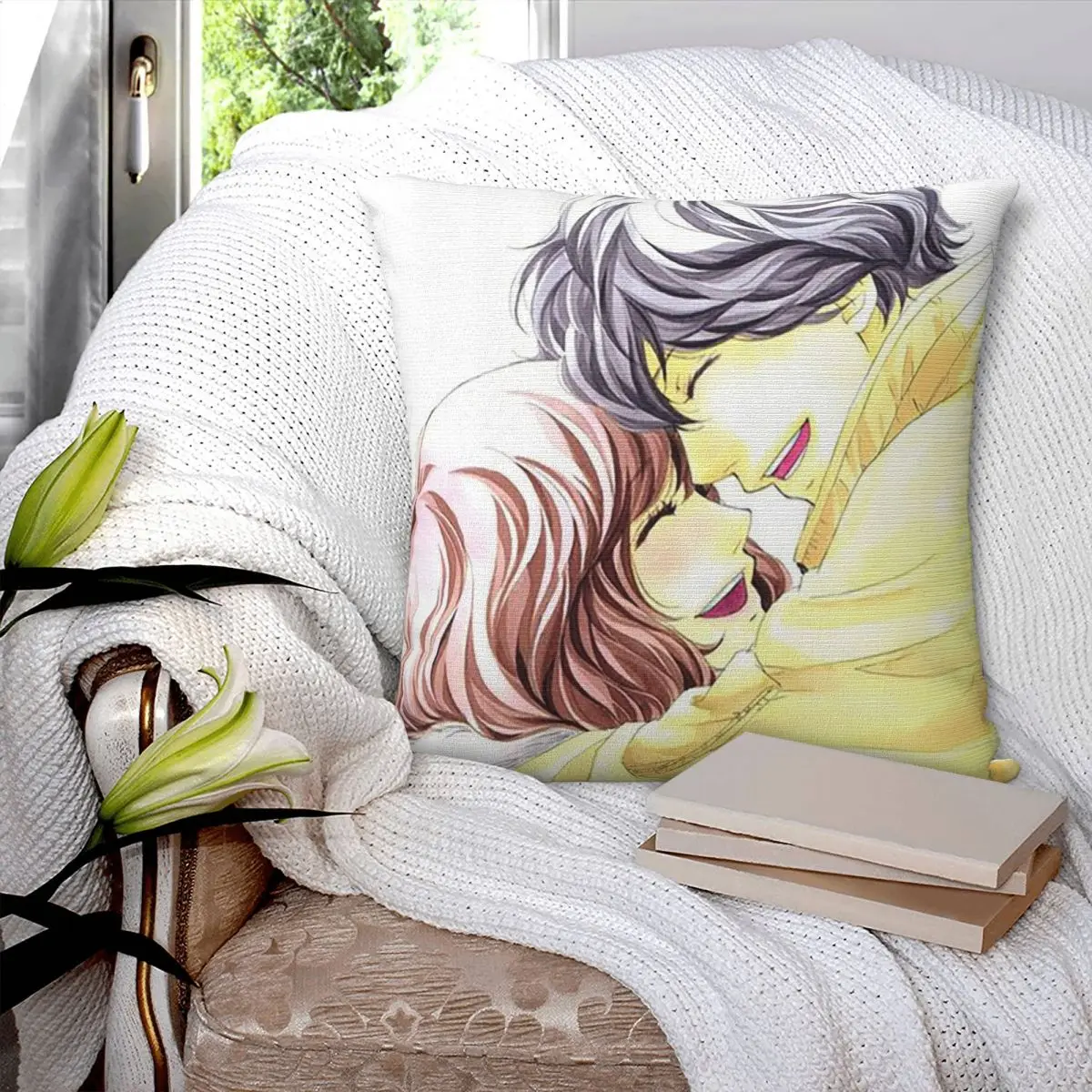 Ao Haru Ride Anime Blue Spring Ride funda de almohada cuadrada funda de cojín funda de almohada para el hogar dormitorio coche