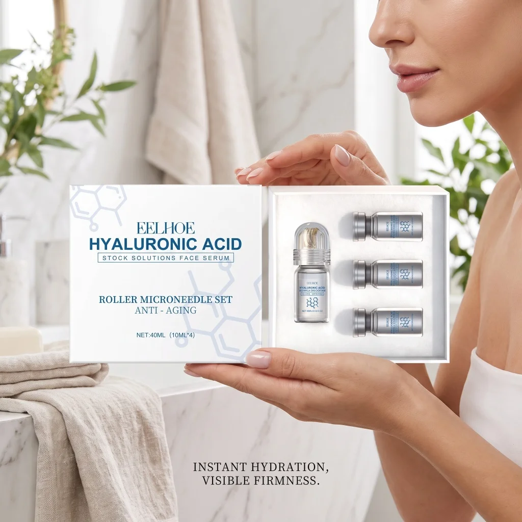 Niacinamide Dissolvable Microneedle Kit Hyaluronic Acid Essence Deep Hydration Nourish Refine Smooth Renew Facial Skin