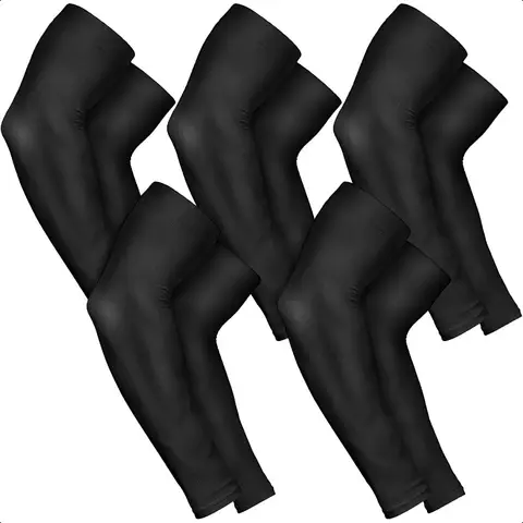 5 Pairs Arm Sleeves for Men Women UV Sun Protection Comprion Tattoo Sleeve Cover Up for Basketball Volleyball
