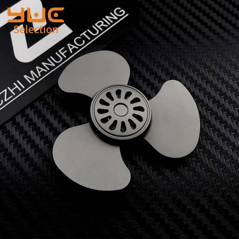 Yuc Titanium Metal Fidget Spinner Anti Stress Object Decompression Toy Wind Spinner Boys Gift Items Car Air Vent Decoration Toys