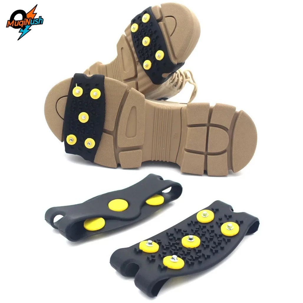 

MuqiNush 1/2/3Pairs Snow Ice Claw Winter Summer Climbing Anti Slip Spike Grips Crampon Cleats Sport Shoes Cover for Women Men
