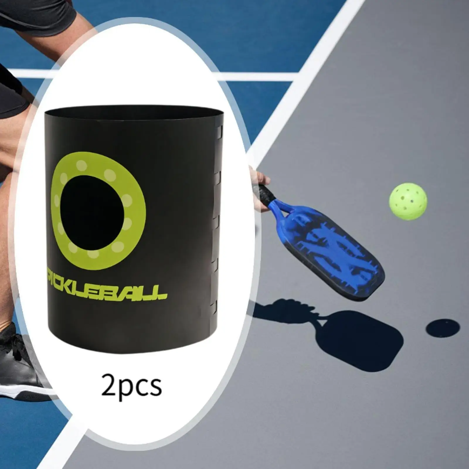 

2 шт., многофункциональное ведро для сбора мячей, ведро для тренировочных мячей для пиклбола на открытом воздухе, держатель для мячей для тренировок в помещении и на открытом воздухе
