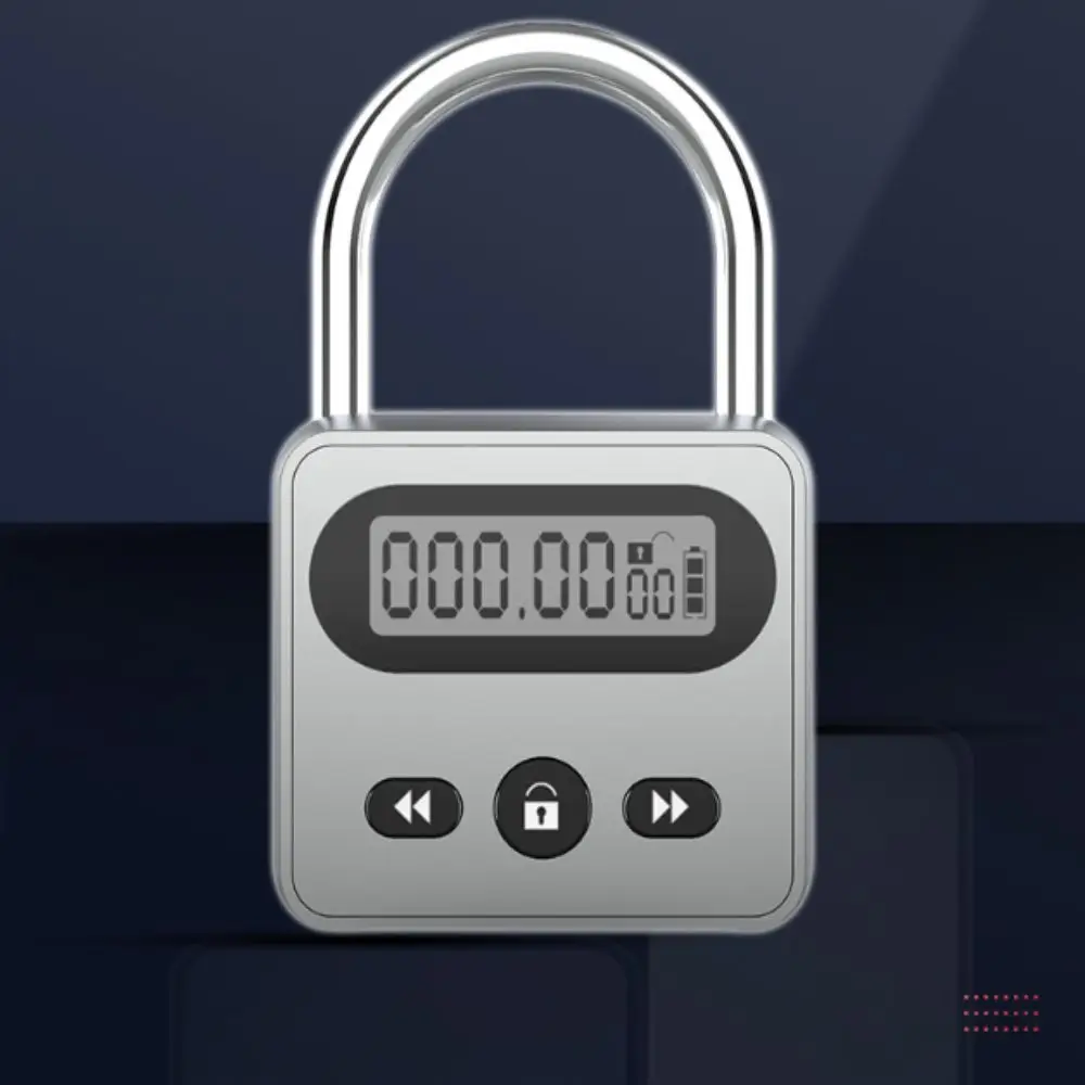 شاشة الكريستال السائل قفل مؤقت معدني متعدد الوظائف 99 ساعة أقصى توقيت قفل أمان حواف ناعمة USB قابلة للشحن مؤقت إلكتروني #2