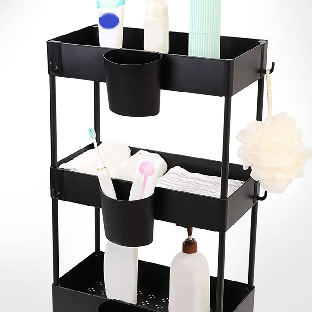 

4pcs Hanging Bucket Organizer For Cart Portable Storage Basket Small Trash Can Cup Holder Rolling Cart Accessories Hanging Bins