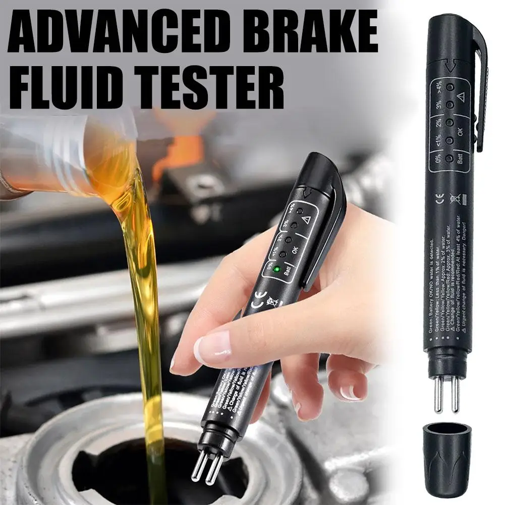 Brake Fluid Tester Pen,5 LED Oil Quality Indicator,Universal Automotive Testing Tool,Quick Check Tool for Vehicle