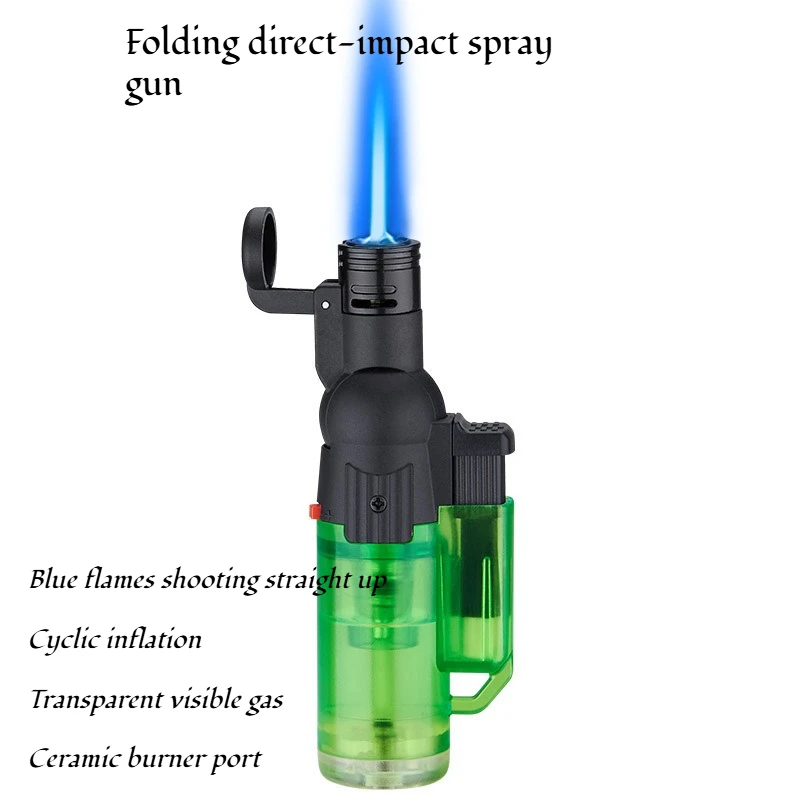 

2PCS Windproof Direct-press Visible Air Tank Lighter Inflatable Cigar Lighter High-temperature Foldable Flexible Lighter