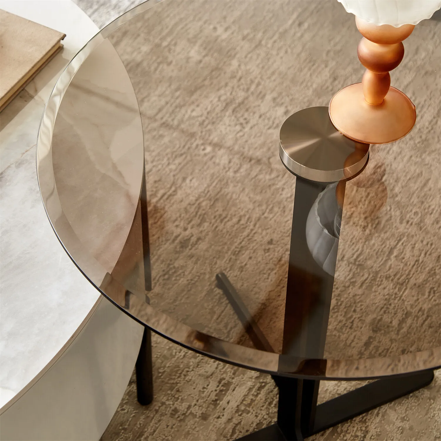 طاولات المقهى الحديثة طاولة القهوة المستديرة لغرفة المعيشة وغرفة النوم طاولة جانبية الولايات المتحدة #3