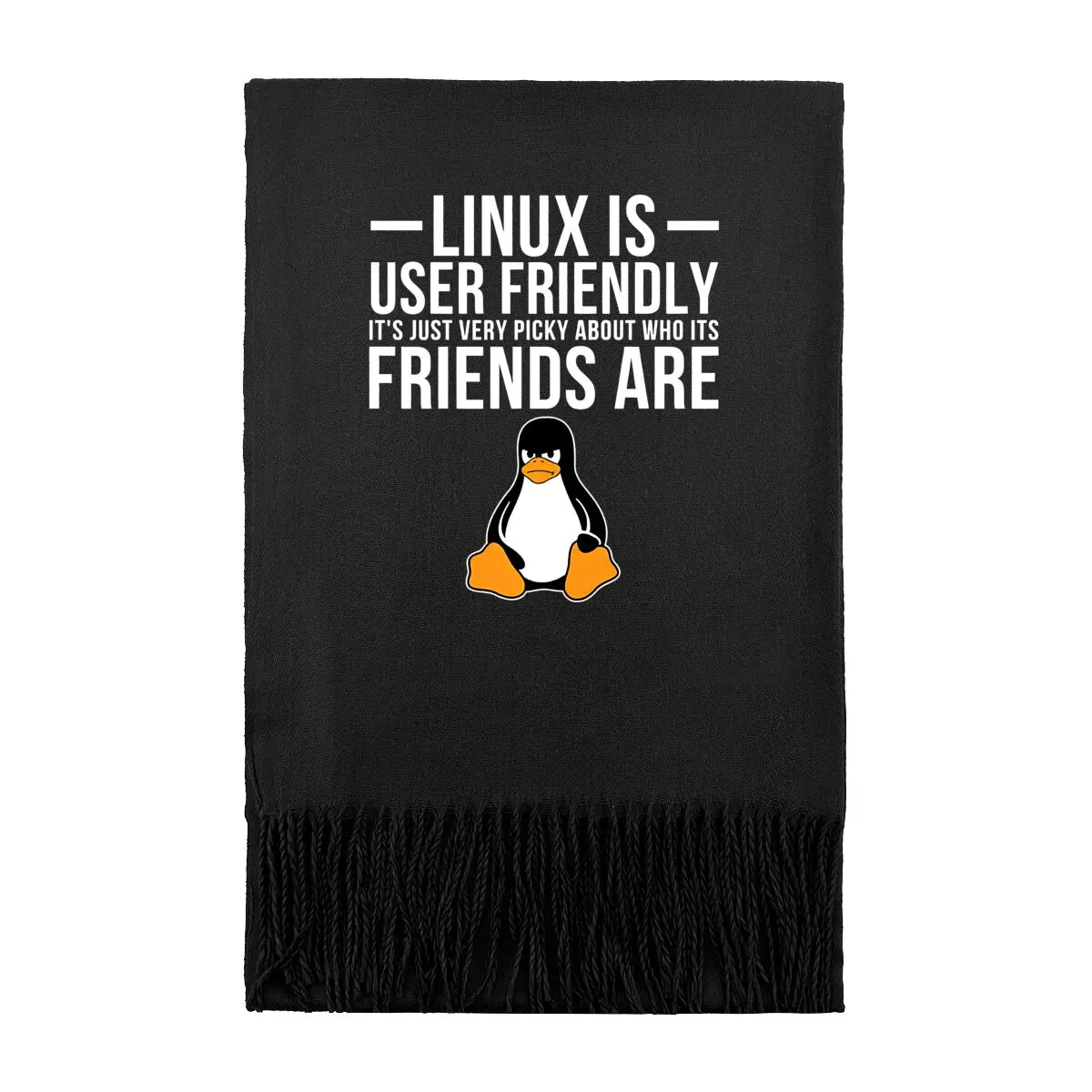 Linux Penguin Tech Open - Fonte Humor Design Estudantes Masculinos e Femininos Outono E Inverno Cachecol Elegante