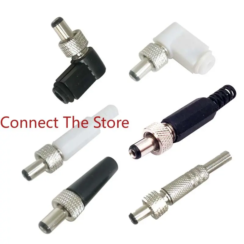 4PCS DC5525 Power Adapter With Lock 90-degree Male Assembled   Welding Wire Type 5.5*2.5   Head