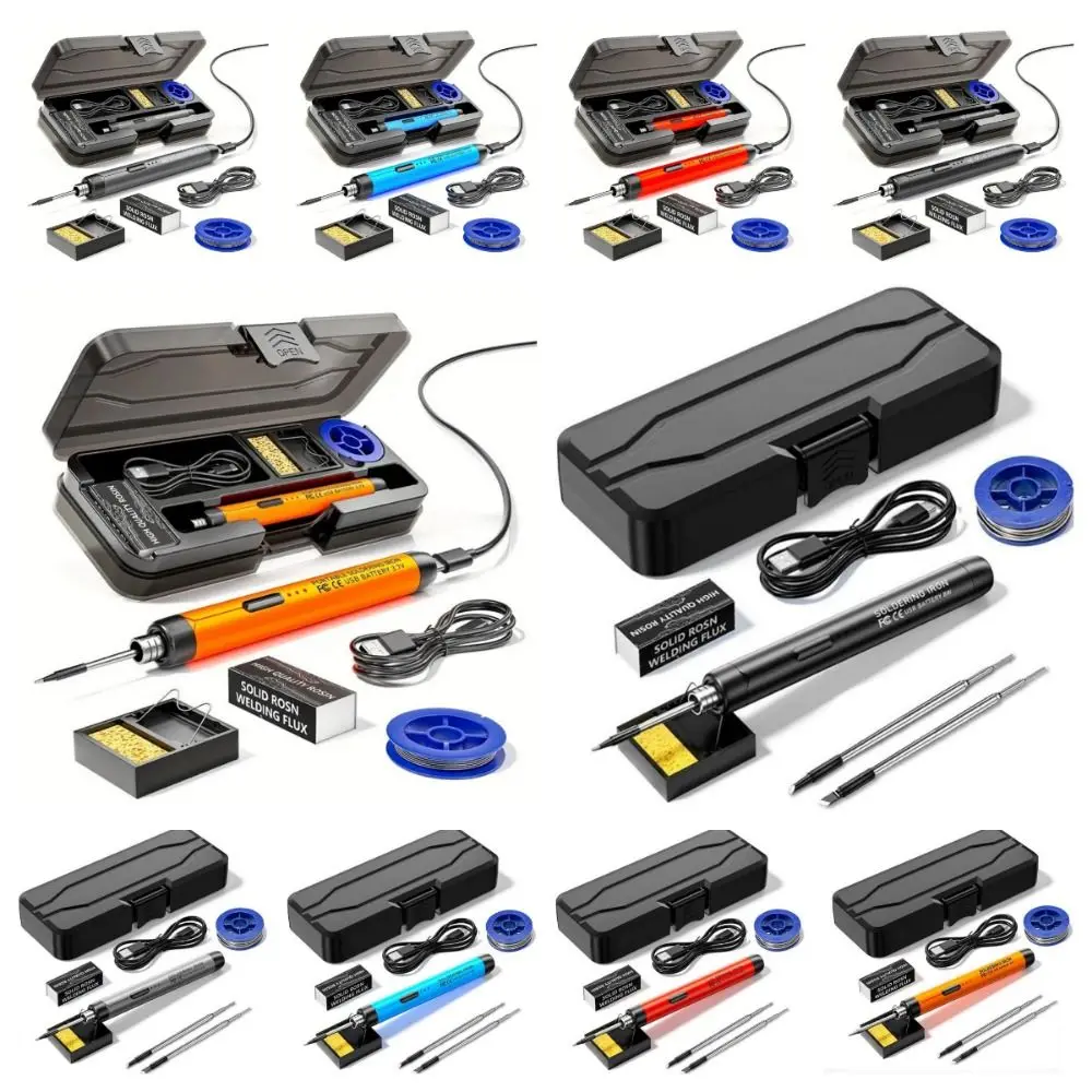 Wireless Electric Soldering Iron Set USB Rechargeable Adjustable Temperature Cordless Soldering Pen Set 5V 8W Fast Heating