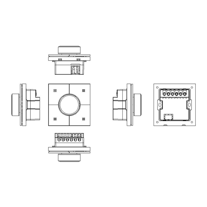 ABMF-Home Automation Grey X3-Dimming Tuya Smart Multifunctional Intelligent Switch Panel
