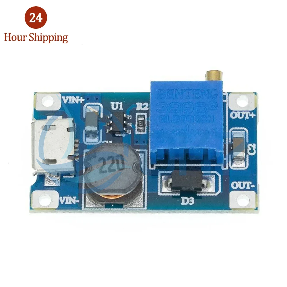 10pcs MT3608 DC-DC Step Up Converter Booster Power Supply Module Boost Step-up Board MAX output 28V 2A for arduino diy kit