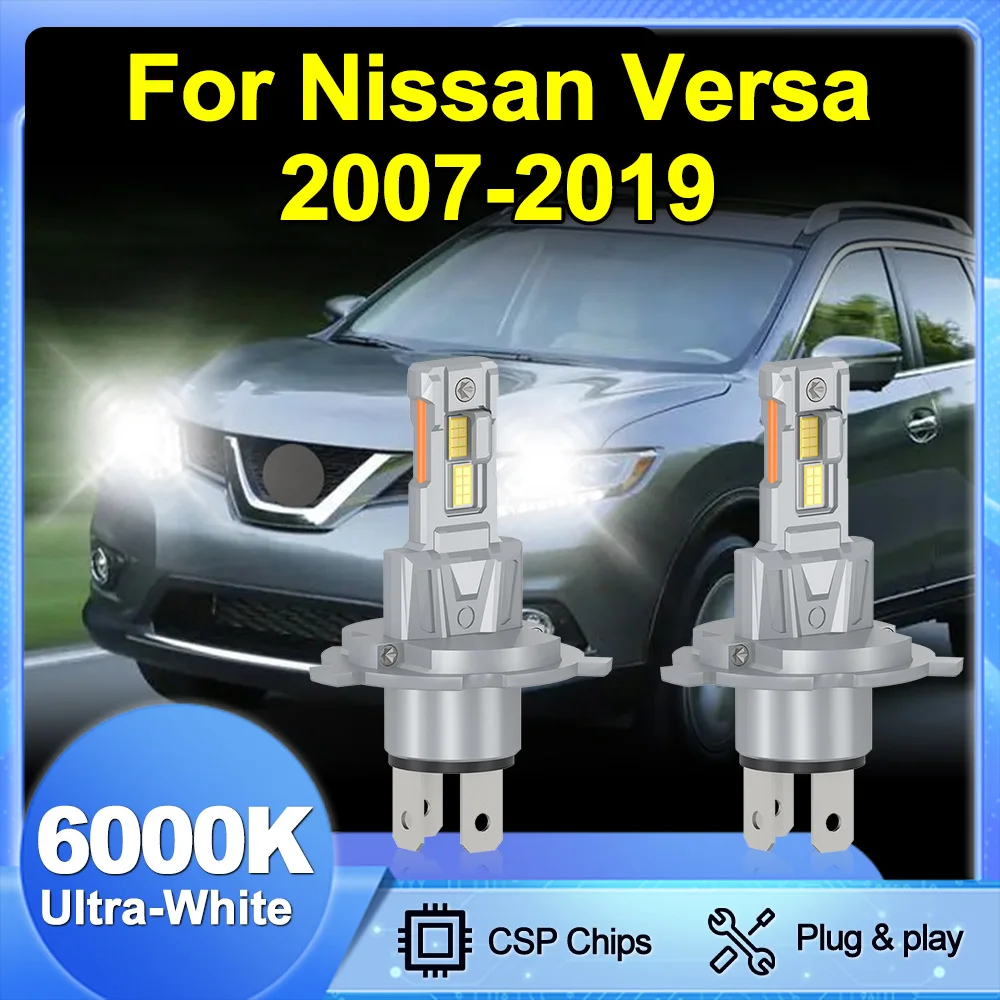 

For Nissan Versa 2007-2019 H4/9003/HB2 LED Bulbs Ultra-Bright Bulbs 360°Degree Quick Install 1:1 Mini Size No Adapter Required