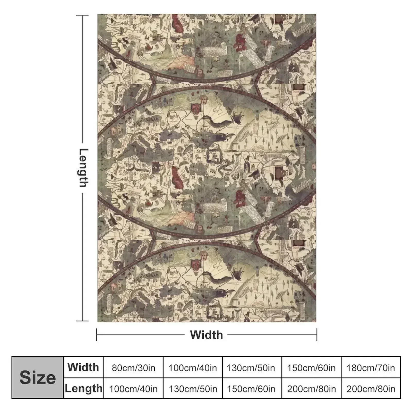 Medieval Old Map Throw Blanket Picnic Quilt for winter For Baby Beautifuls Stuffeds Blankets