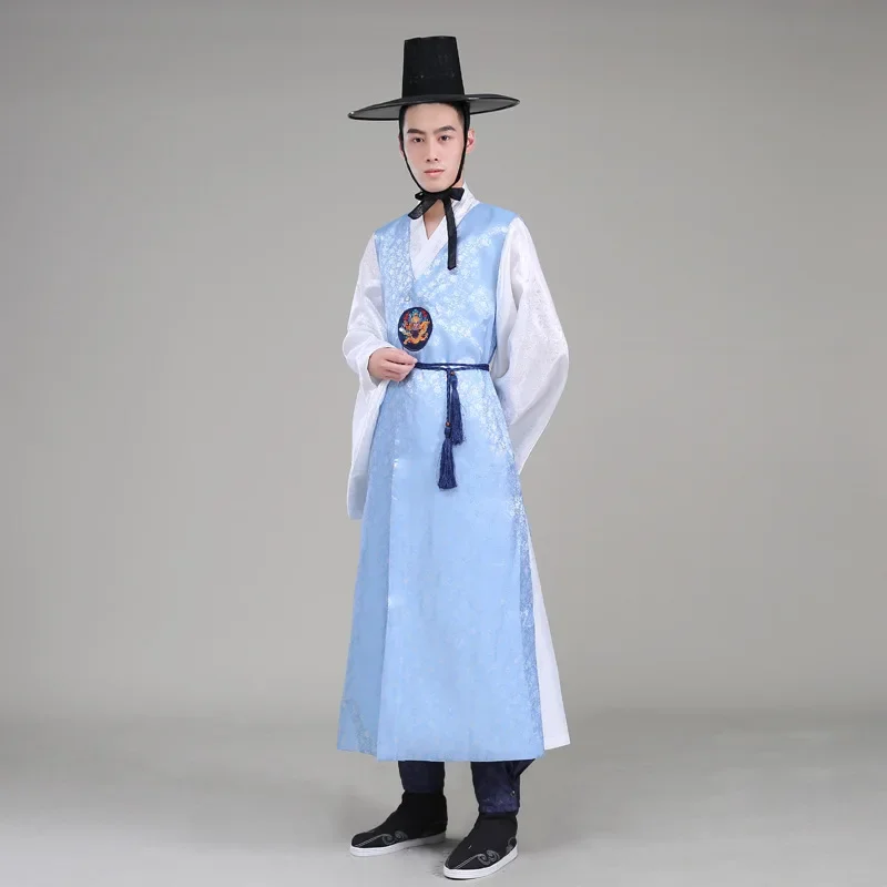 

High Quality Orthodox Silk Korean Traditional Costume Wedding Costume Satin Male Hanbok Korean Ethnic Clothing for Men