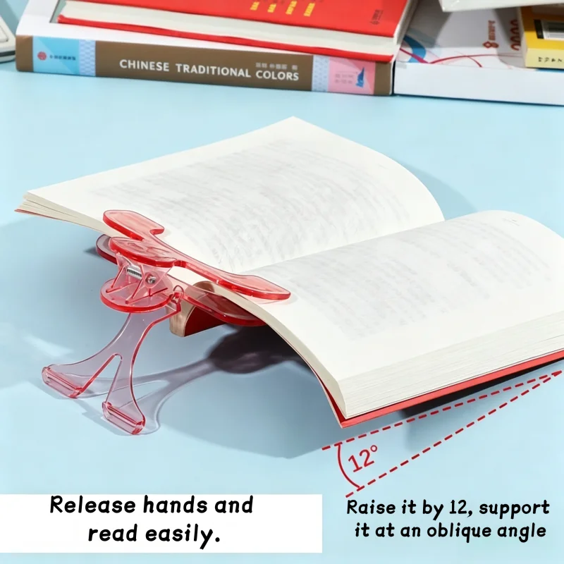 2pcs-Transparent Book Holder Post-it Notes Folder Ticket Holder Fixed Clip anti Page Flipping Folder. Book Page Holder Clip