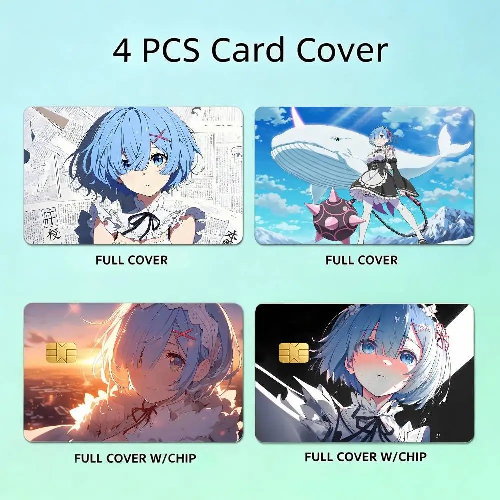 Re-Zero R-Rem HD Waterproof Card Skins Protective Stickers for Credit Bank Game Cards