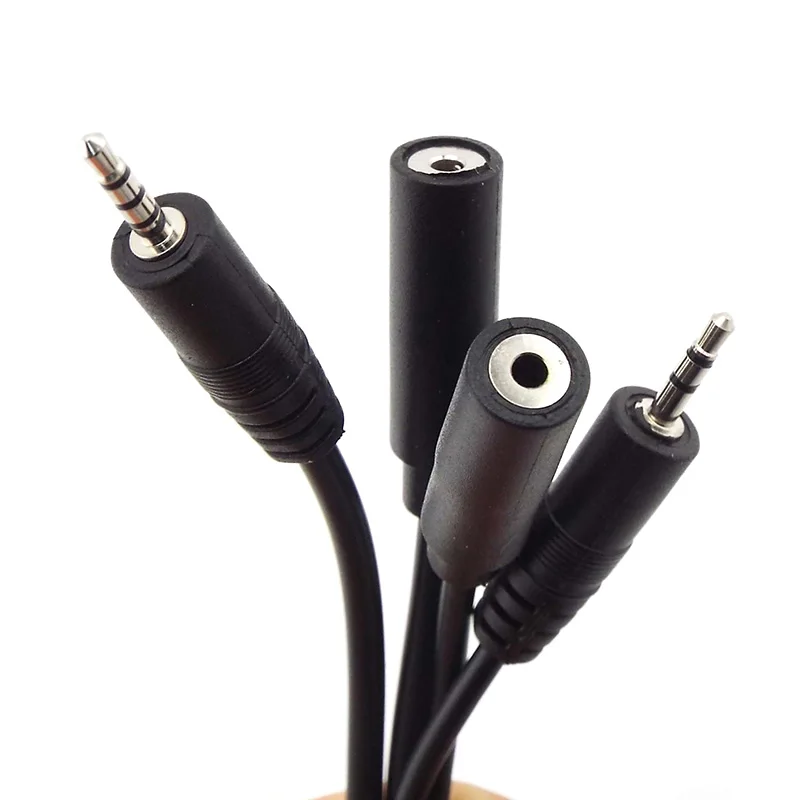 Masculino e Feminino Plug Cabo Conector, Fio de Extensão, DIY Audio Repair Adapter, 3Pole, 4Pole, 25cm, 2.5mm, 3Pin, 4Pin, 1Pc, 5Pcs