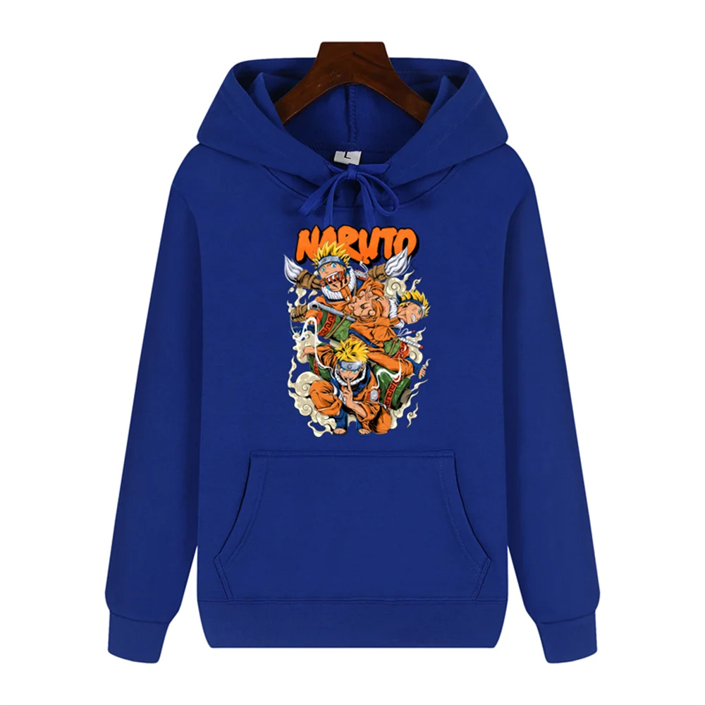 Men's high-end quality clothing Naruto print Autumn winter thick warm loose casual hoodie Harajuku