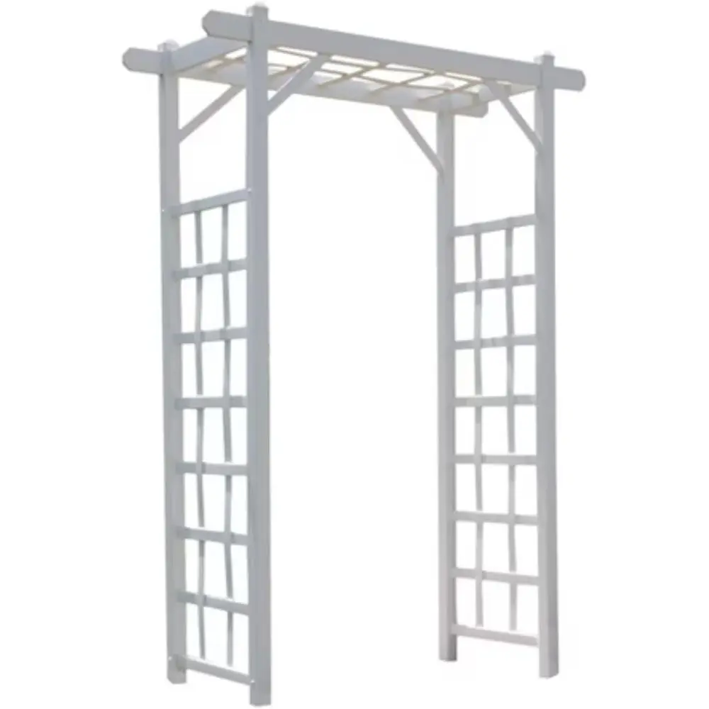 PVC Garden Arbor, Arch Support or ClimPlants, Elmwood, Mocha, 57 x 85