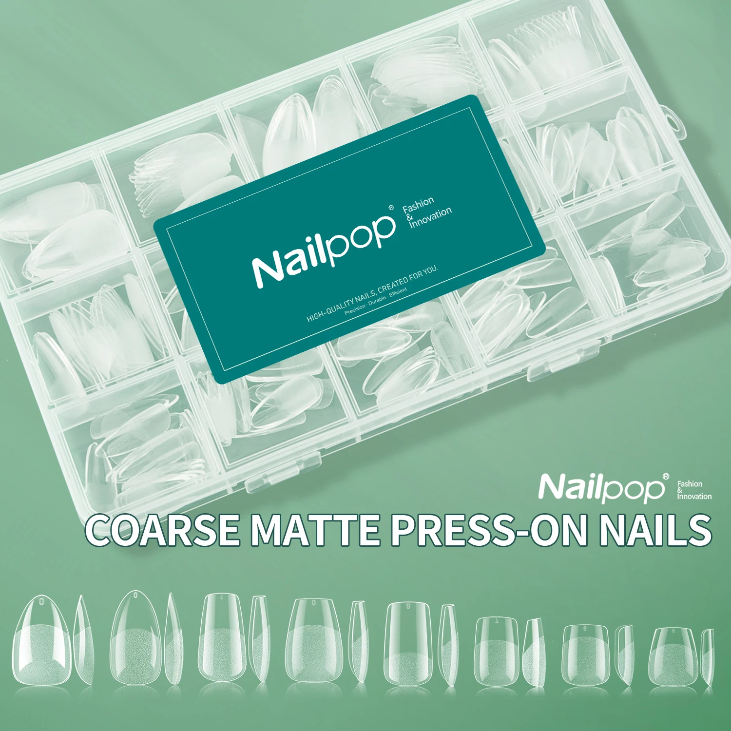 NAILPOP 240PCS Soft Gel Nail Tips Kit Full Cover Nail Extensions Pre-shaped Half Matte Acrylic False Gelly Nails Salons Home DIY