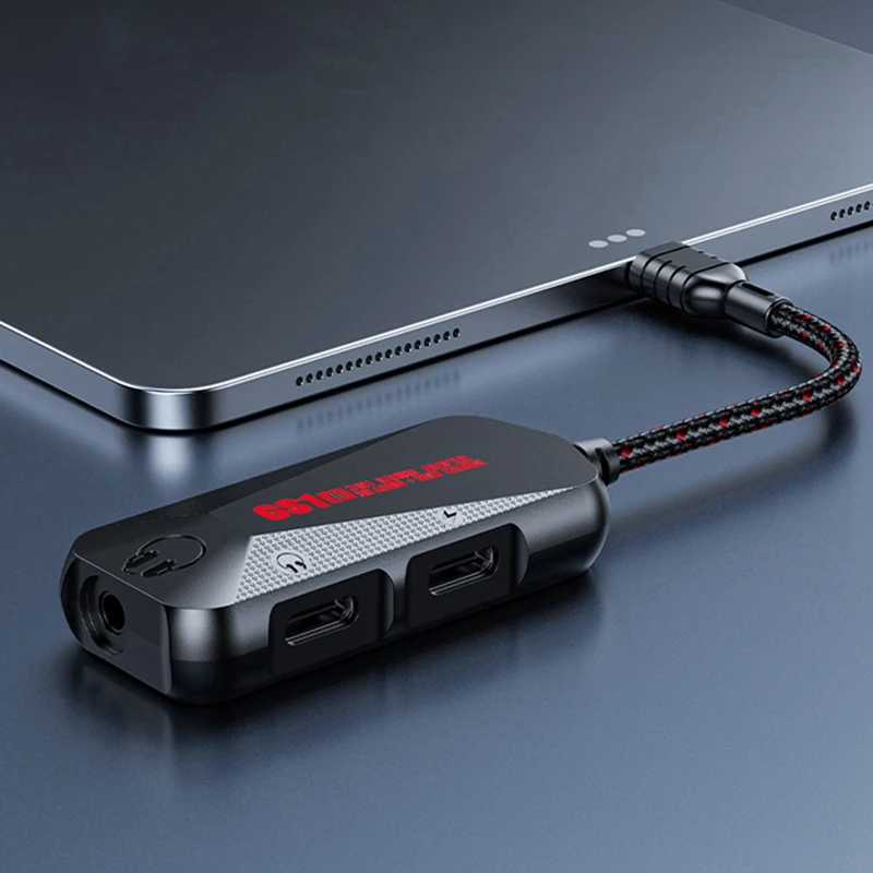 3 في 1 لعبة الهاتف كارت الصوت مرحبا الدقة جودة الصوت نوع C إلى 3.5 مللي متر سماعة جاك PD QC 60 واط محول شحن سريع سهلة الاستخدام