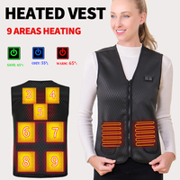 9 Areas Heated Vest Electric Heated Jackets Men Women Sportswear Heated Coat Motorcycle USB Heating Jacket For Camping outdoor
