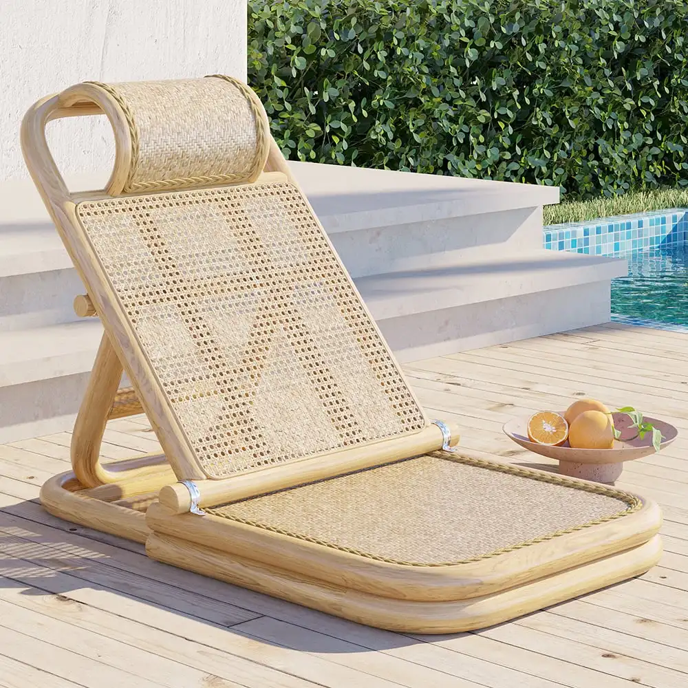 Hot Sale Modern Rattan Sun Lounger Outdoor Lounge Chair Garden Patio Furniture كرسي استرخاء