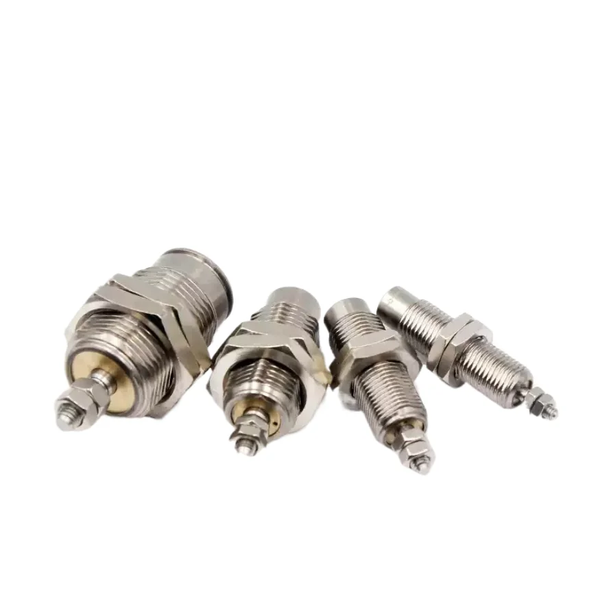 MPE Needle Cylinder Micro Single Acting External Thread Mini Pneumatic MPE6/8/10/12/16X5X10X15N