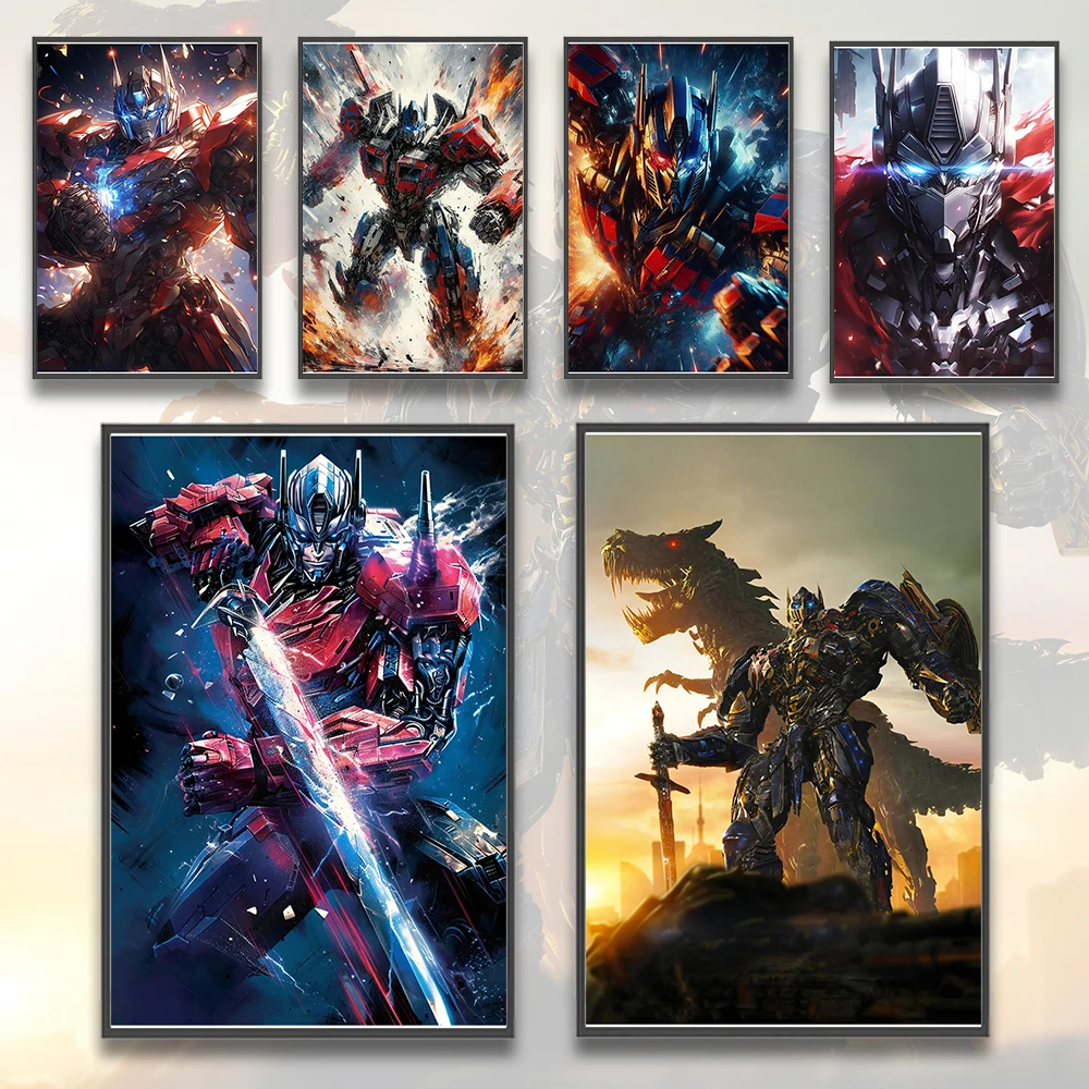 Transformers Movie Self-adhesive Poster Home Decoration Painting Decor Kid Gift Wallpaper Figures Bumblebee Wall Optimus Prime