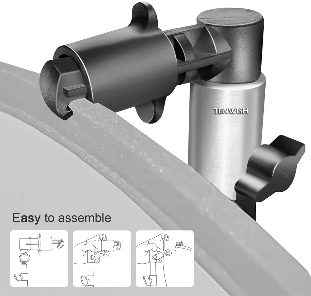 Clipe refletor para estúdio de fotografia, fundo de vídeo, softbox, suporte de disco, adaptador para suporte de luz