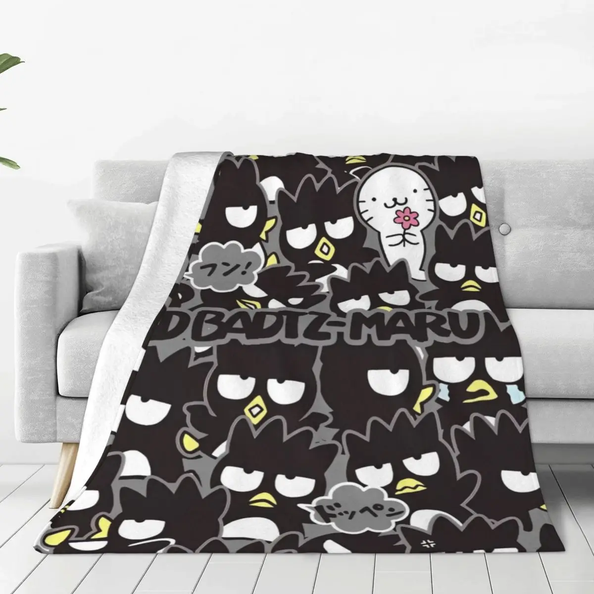 Bad Badtz Maru Cartoon Flannel Blanket Spring Super Soft Throw Blanket for Girls Boys Living Room Fashion Bedspread Bed Cover