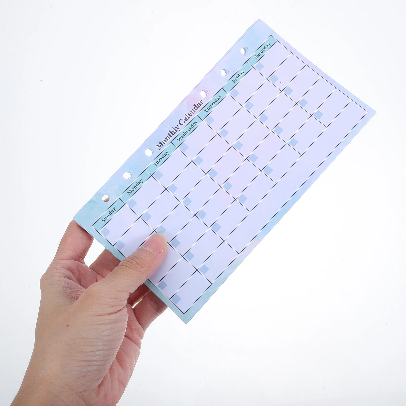 14 ورقة 6 حفرة A6 مخطط شهري إعادة ملء صفحات أوراق فضفاضة غير مؤرخة للعمل الميزانية وجبة مخطط أجندة مكتبية /رزنامة مكتبية شخصية #2