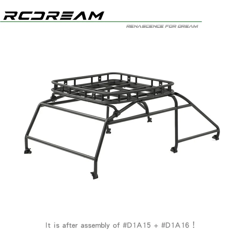 RC Dream RD110 Roll Cage Roof Rack for TRX4 Defender 1/10 RC Crawler Pickup Bed Rear Upgrade Accessories