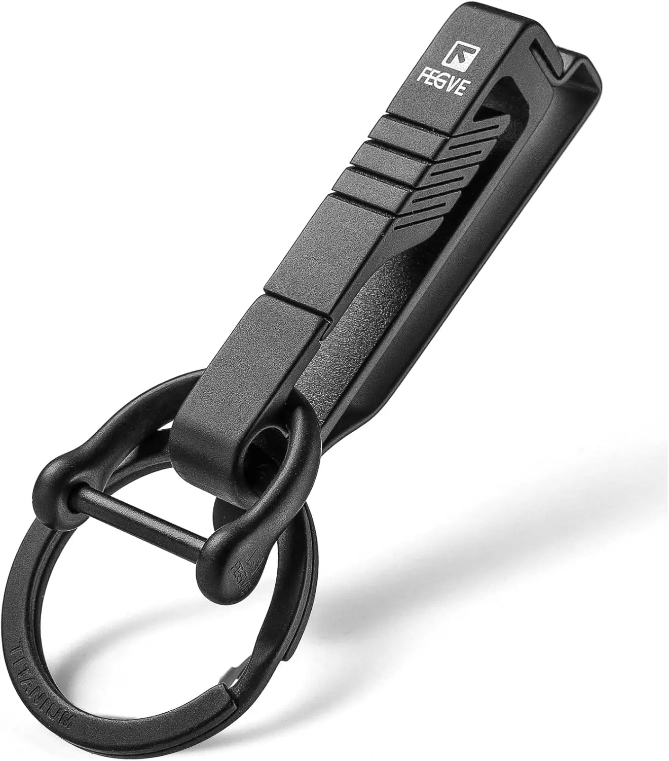 

TISUR Belt Key Clip,Titanium Carabiner Key chain Ring Holder For Belt, Quick Release Detachable Keychain Clip(BK1)