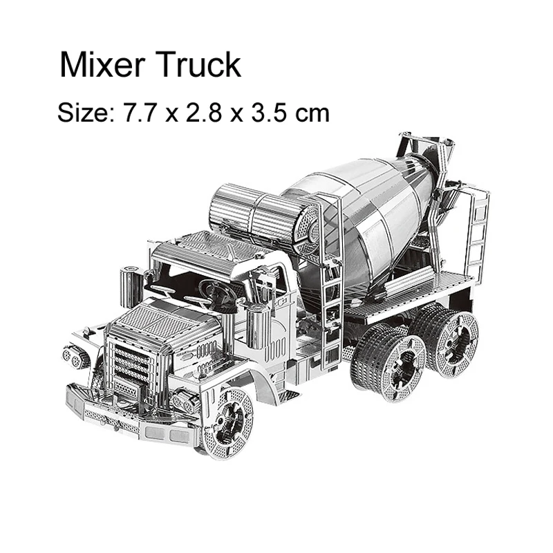 3D Metal Puzzle Engineering vehicle CRANE Dump truck bulldozer model KITS Assemble Jigsaw DIY Puzzle Gift Toys For Children