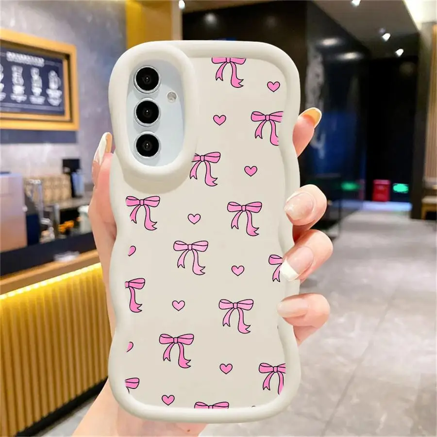 Funda de teléfono con pajarita rosa para Samsung Galaxy A21 A22 A32 A33 A51 A52 A53 A34 A35 A23 A24 A25 A54 A55 A73 4G 5G