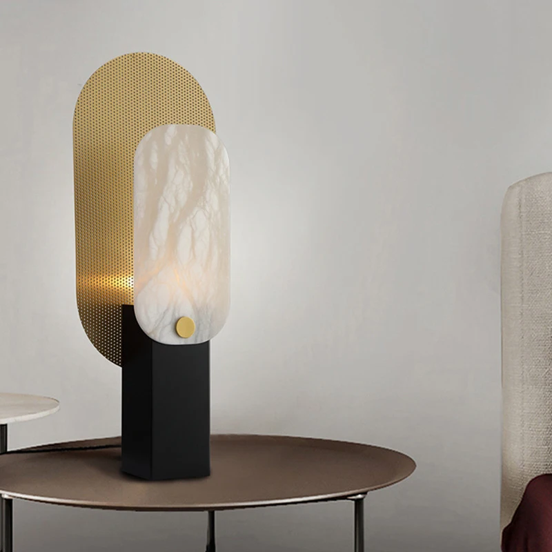 OULALA-lámpara de mesa de mármol nórdico, luz de escritorio decorativa de lujo, arte moderno, familia, sala de estar, dormitorio, creatividad LED