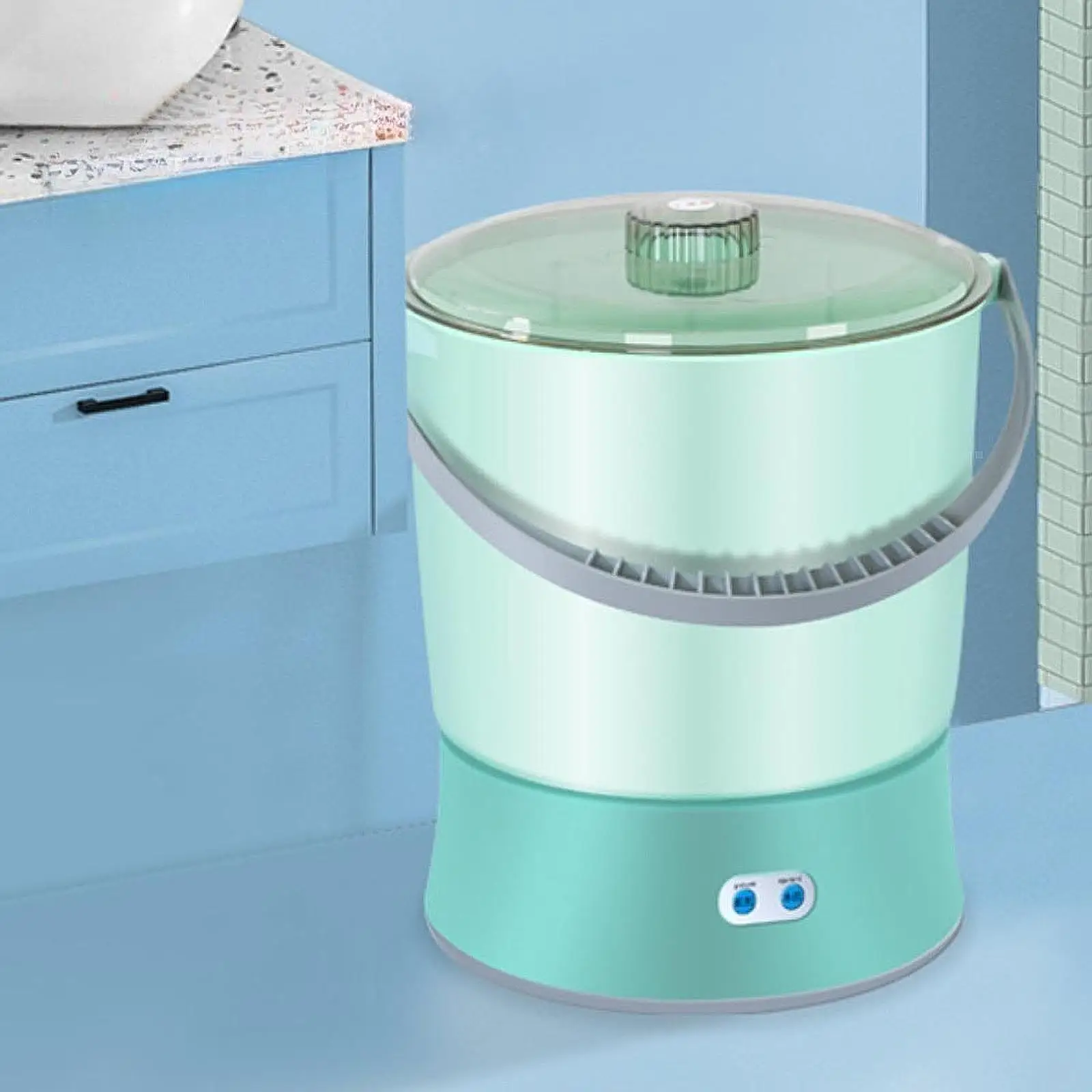 غسالة غسيل صغيرة 8 لتر، دلو غسيل صغير عملي وخفيف الوزن، غسالة صغيرة مدمجة لجوارب السفر