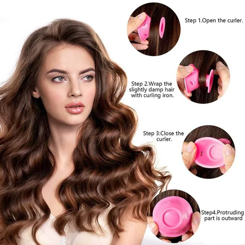 10pcs Heatless Hair Curlers No Heat Hair Rollers Soft Silicone Curls Sleeping Lazy Curling Rods Wave Formers Hair Styling Tools