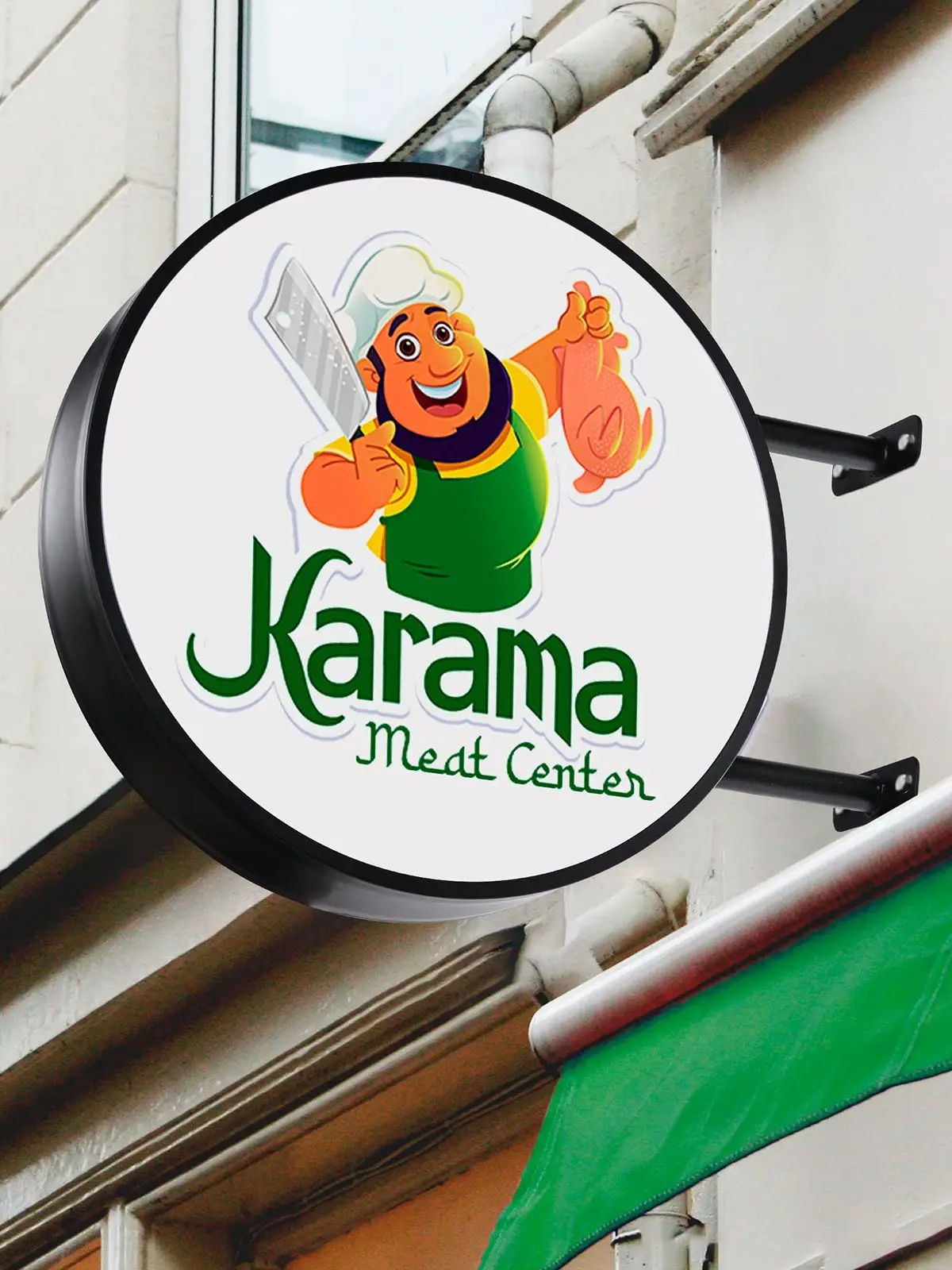 Boîte à lumière LED ronde, boîte à lumière LED double face étanche IP65 pour entreprise, café, bar, panneau de logo d'hôtel