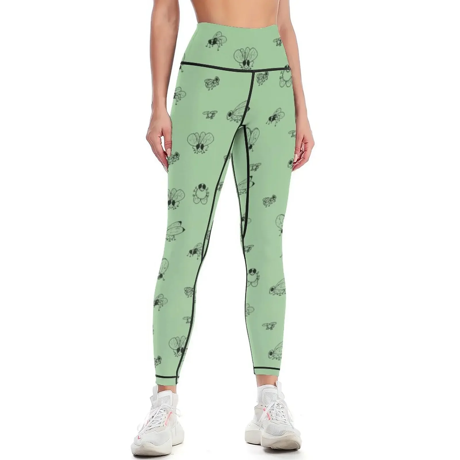 Fly On The Wall - sage Leggings sport set sports shirts gym Fitness's gym clothes Training pants Womens Leggings