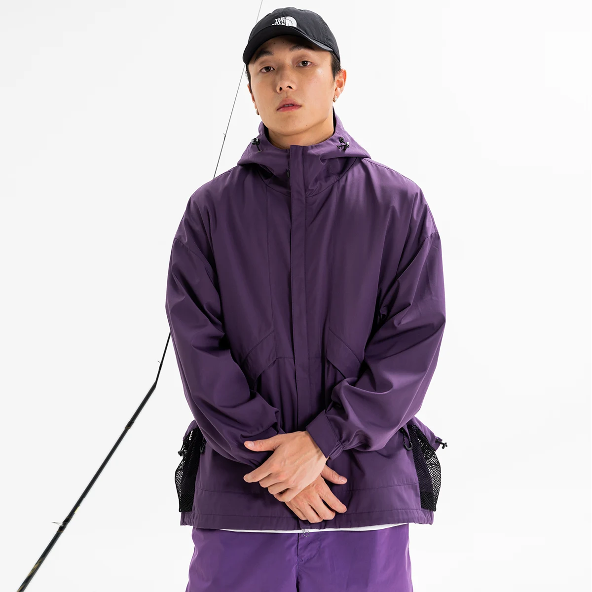 

Wassup Blueo Men's Spring Autumn Waterproof Fiing Jaet Loose Fit Tee-in-One Casual Hooded Zipper Closure Long Sve Coat